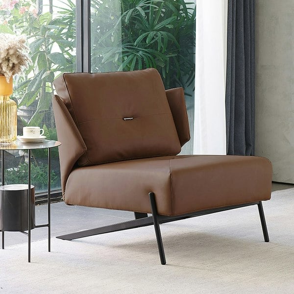 Karpov Tige Accent Leather Chair, Armchair, More Colours-Weilai Concept-Mocha-Weilai Concept