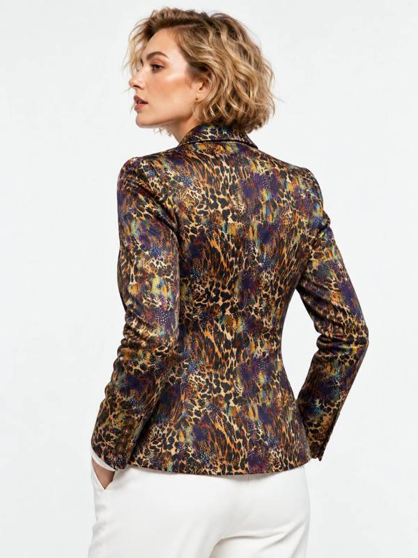 Women's gold animal print occasion blazer by Claudio Lugli