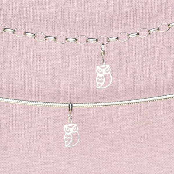 Mylee London Owl Pendant Charm - Sterling Silver