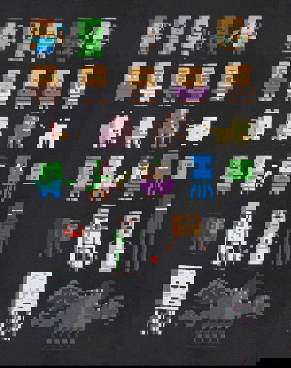 Minecraft Boys Black Sprites Short Sleeved T-Shirt