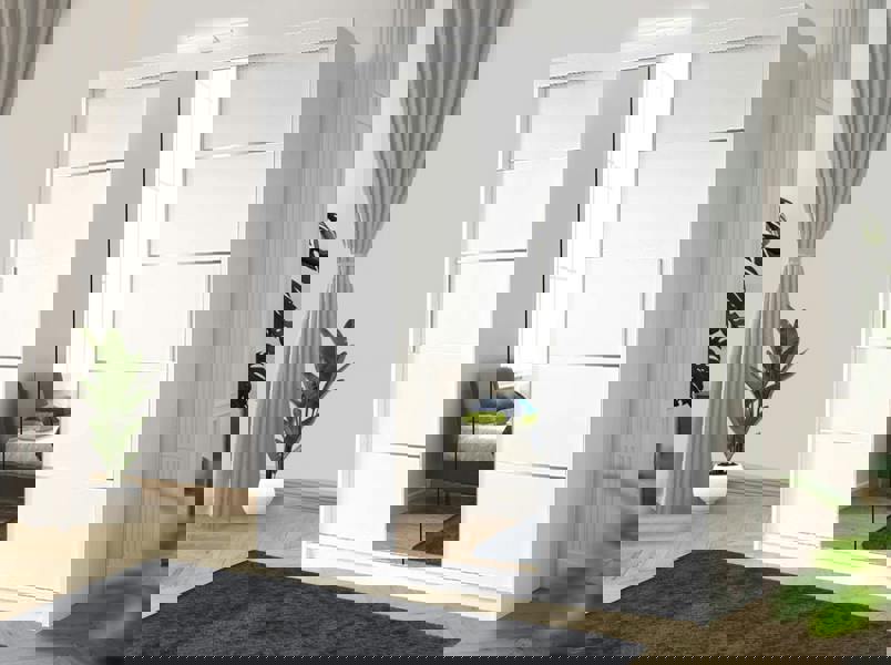 RAC3 Stylish Bedroom Sliding Wardrobe with LED Light -  comes in White/Grey/Black/Oak and Width 120cm/150cm/180cm/203cm/250cm (Black, 150cm)