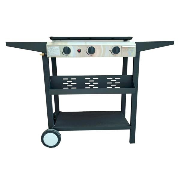 NJ Portable Camping 3 Burner Gas Grill BBQ with Foldable Stand