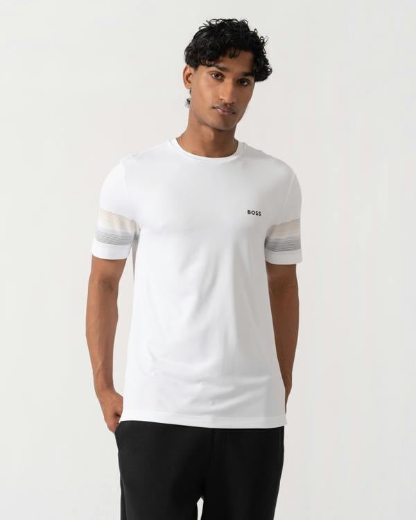 Front of BOSS Green TS TOC Court 2 Mens Slim Fit T-Shirt - White 100