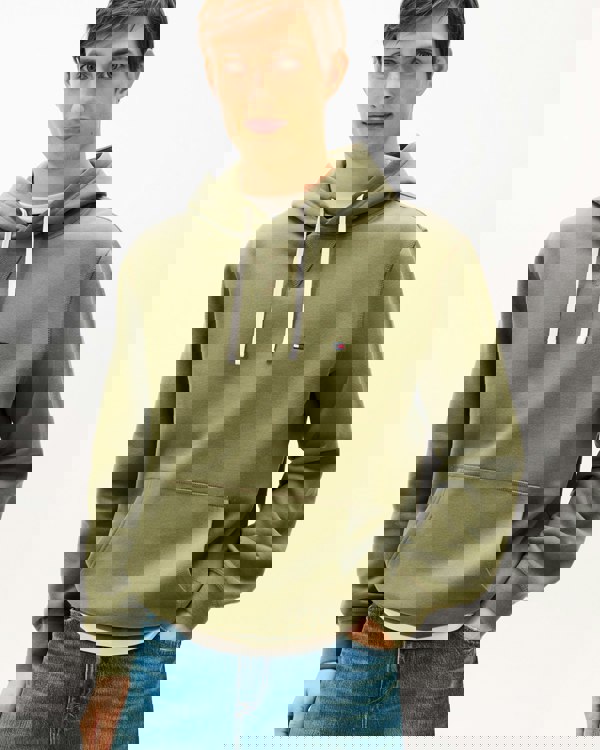 Tommy Hilfiger Essential Flag Embroidery Mens Fleece Hoodie - Battle Green