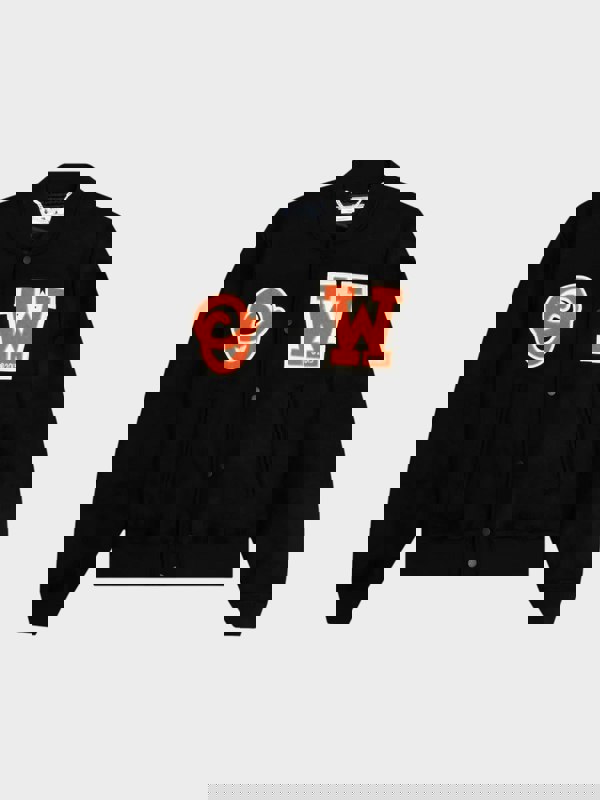 Off-White OW Patch Varsity Jacket Black - Mens