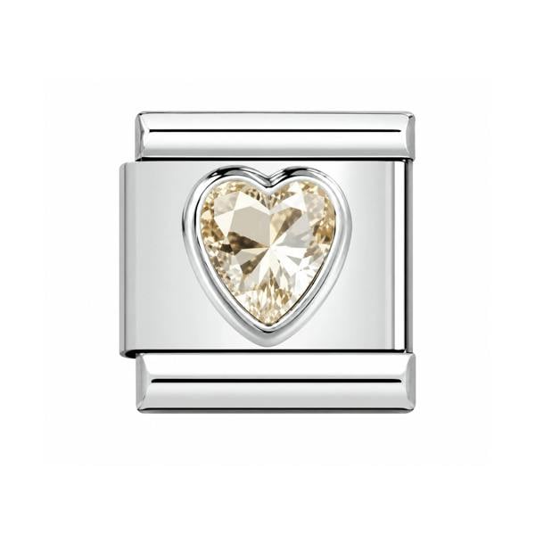 Serafina Gold Crystal Heart | Italian Style Bracelet Charm