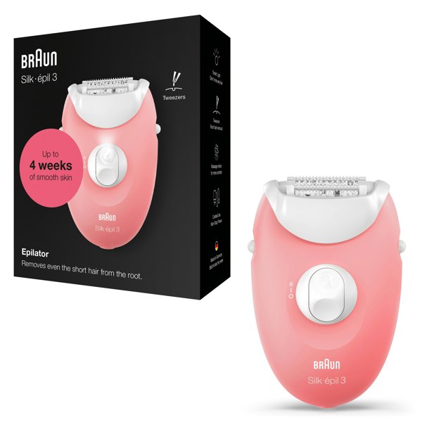 Braun Silk-epil 3, Corded Epilator For Hair Removal, Weeks Of Smooth Skin, 3-000 - Purple