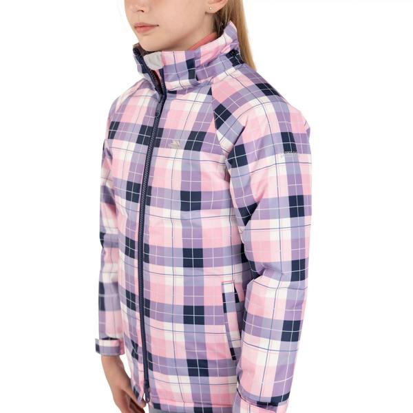 Trespass Girls Orland Checked Waterproof Jacket - Pink - 