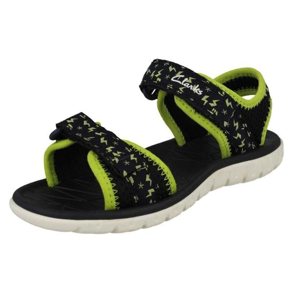 Clarks Childrens Clarks Pattern Detailed Adjustable Sandals Surfing Tide