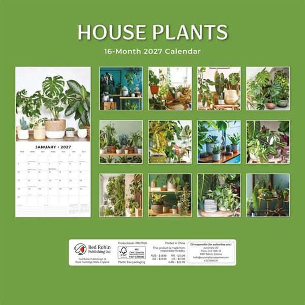 House Plants Calendar 2027, Wall Calendars, Month To View, Lifestyle, Gift
