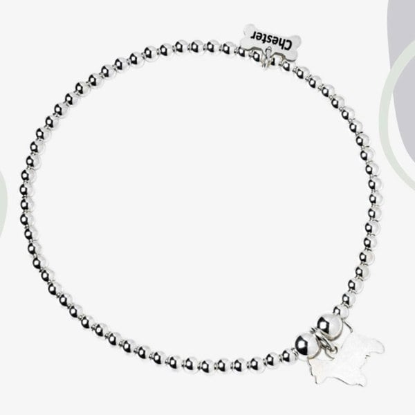 Westie Silhouette Silver Ball Bead Bracelet - Personalised - MYLEE London
