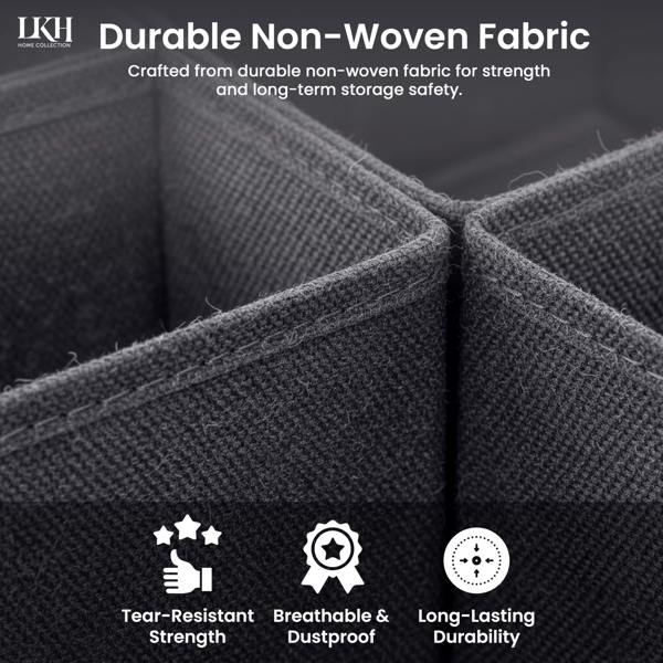 LKH HOME COLLECTION LKH Clothes Drawer Organiser Set of 6 - Non-Woven Foldable Wardrobe Storage Boxes for Clothes, Underwear, Bras & Accessories