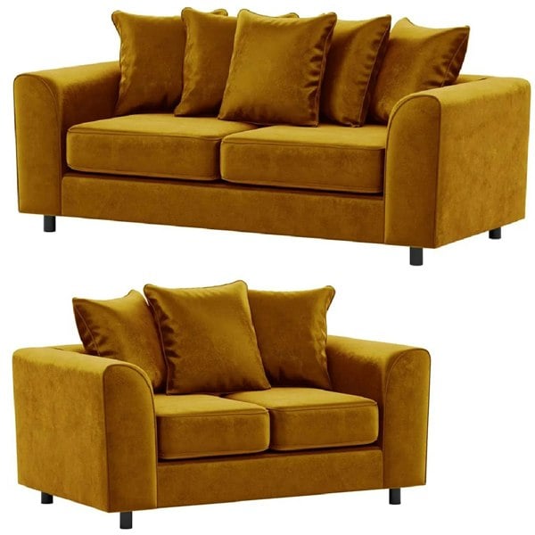 Furnishings For Less Brooklyn Full Foam Plush Velvet Sofa Suite