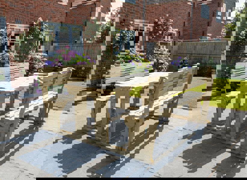 Arbor Garden Solutions Alders Picnic Table Benches Set With Backrest