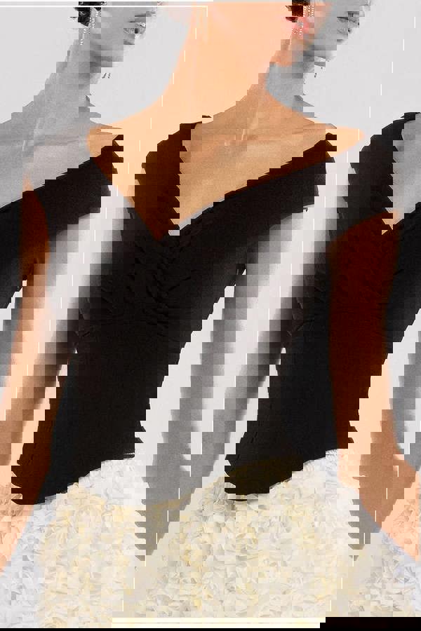 Front Pleated Wrap Off The Shoulder Corset T241