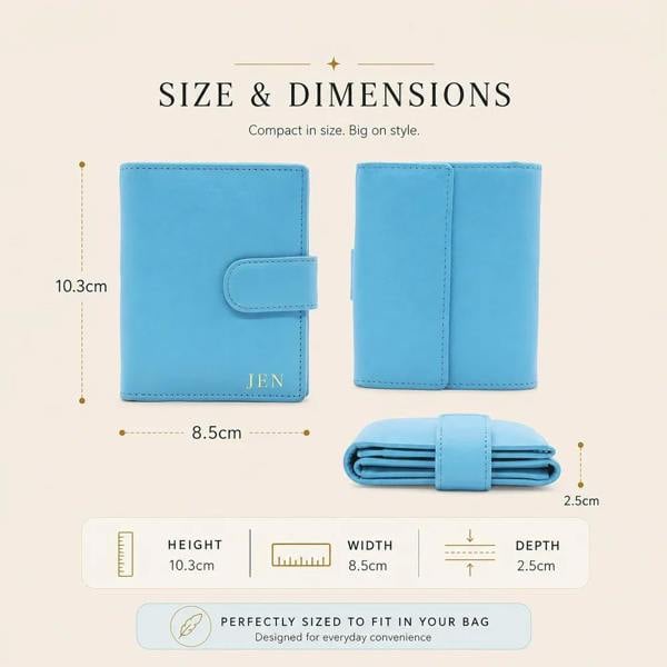 PRIMEHIDE Small Real Leather Trifold Purse for Women - RFID Ladies Leather Wallet with Coin Pocket - Miami