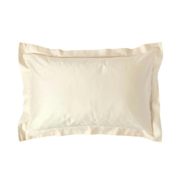 HOMESCAPES Organic 400 TC Egyptian Cotton Sateen Oxford Pillowcase, Standard Size