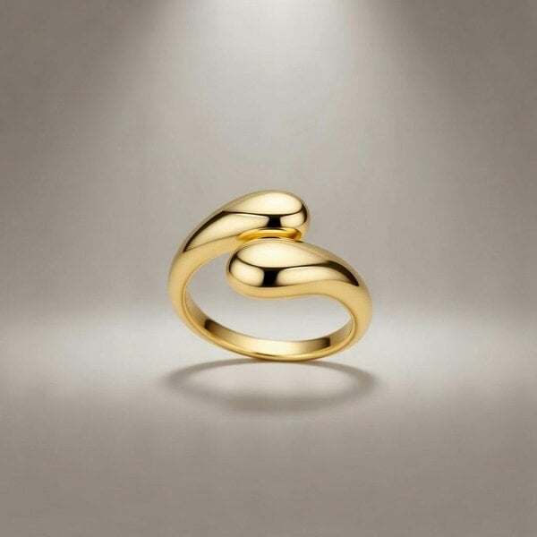 The Colourful Aura Minimal Open Curve Adjustable Gold/SIlver Ring