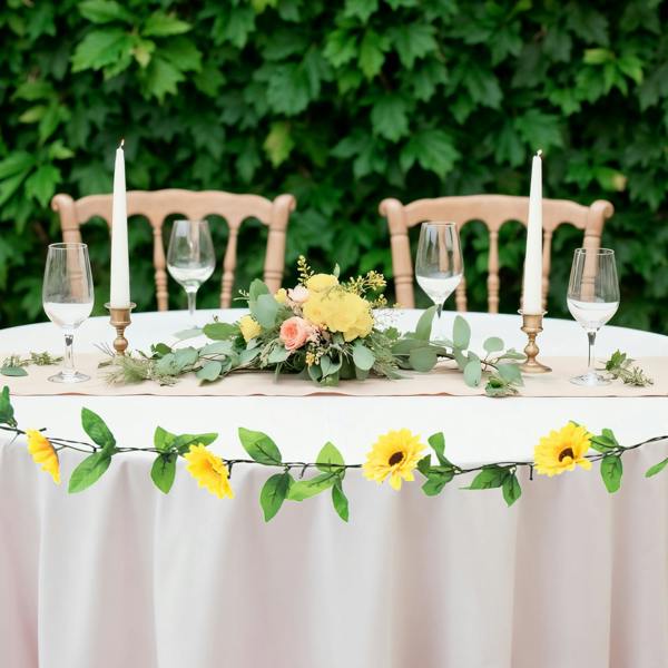 Gardenwize 25 LED Solar String Lights – 2m Sunflower Garland LED Lights