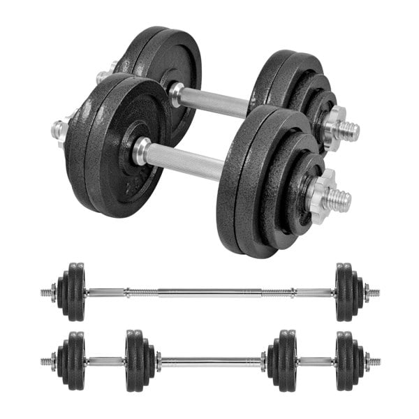 Phoenix Fitness Adjustable 30KG Dumbbell and Barbell Weight Set