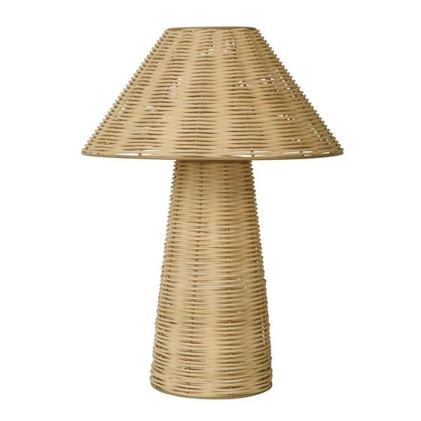 Lighting Collection Rustic Wicker Table Lamp with Coordinated Base and Shade
