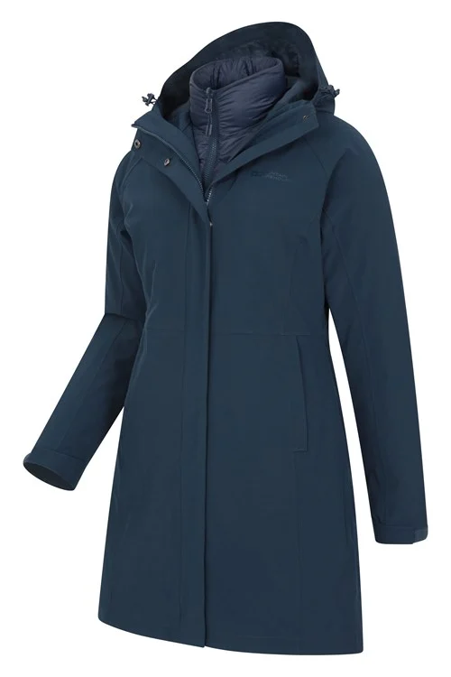 Mountain Warehouse Womens/Ladies Alaskan Long 3 in 1 Jacket - Navy