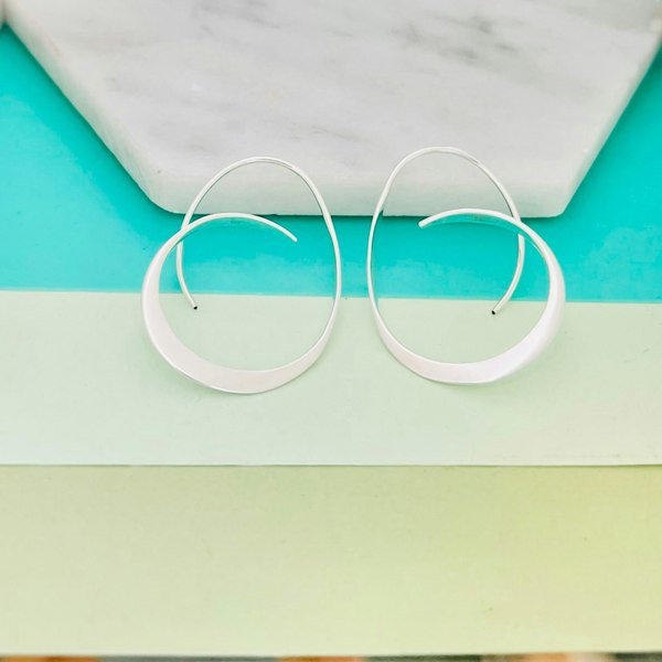 Tapered Sterling Silver Hoop Earrings - Otis Jaxon Silver Jewellery