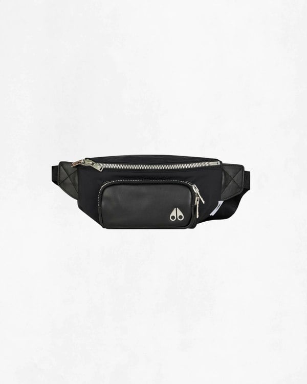 Moose Knuckles Logo Waist Bag - Black 292 - CHO - Designer Mens Bum Bags