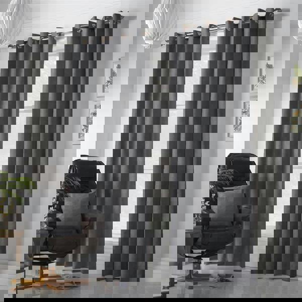 Luxury Living Velvet Chenille Ring Top Curtains