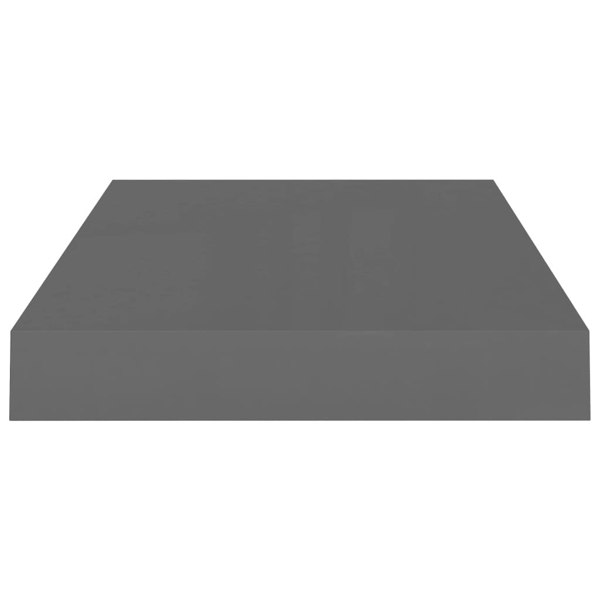 Berkfield Floating Wall Shelves 2 pcs High Gloss Grey 40x23x3.8 cm MDF