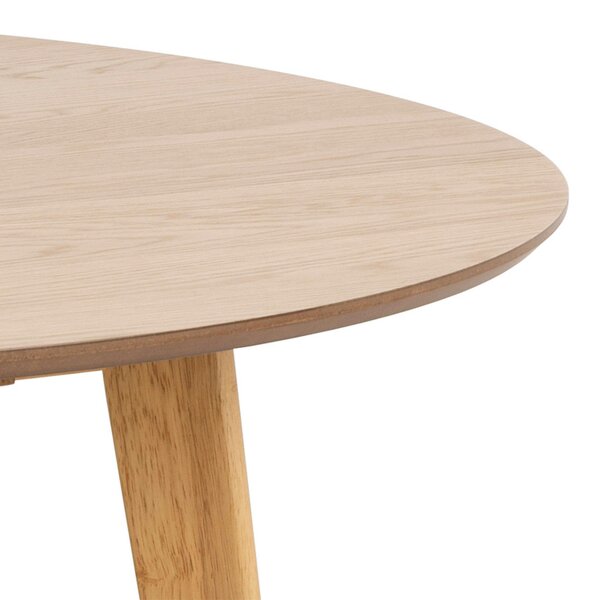 Wyld Haus Saffrom Large Round Dining Table Natural Oak Veneer