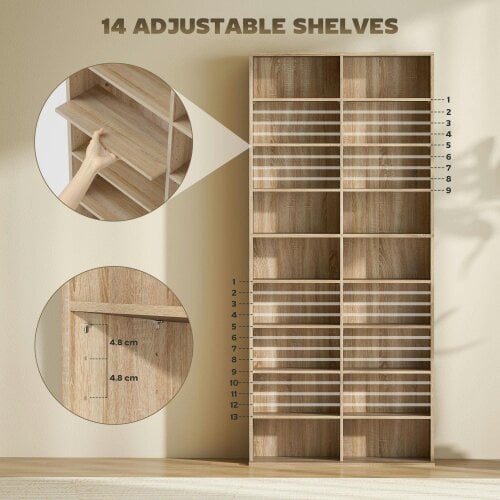 Wyld Haus Karave Wood Natural Finish Tall Media Storage Tower With 640 Disc Capacity