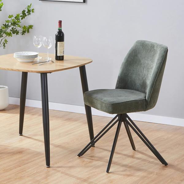 Core Products Pair of Aspen Luxury Upholstered Swivel Dining Chairs