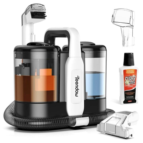 Teendow Portable Carpet Cleaner with Suction Function - 500W, 11000Pa, for Carpet, Sofa & Upholstery, Black