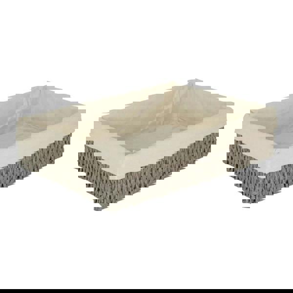 Rectangular Grey Straight-sided White Cotton Line Paper Rope Trays