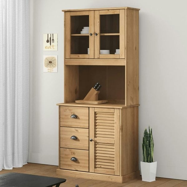 Berkfield Highboard VIGO 78x40x175 cm Solid Wood Pine