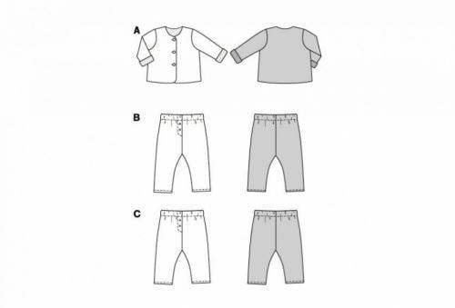 Burda Sewing Pattern 9231 Jackets and Trousers For Babies, 1M-18M (56-86) - Easy