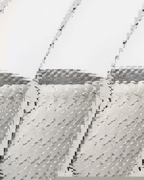 Reversible Braided Shopper in Moonstruck Silver 030710 - Fabric close up
