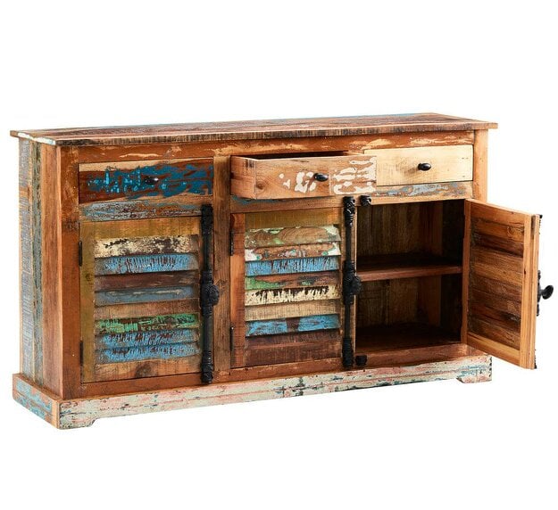 Wyld Haus Seattle Large Reclaimed Wood Sideboard 3 Drawers 3 Doors