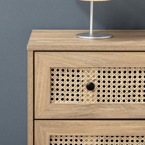 Wyld Haus Mohetak Wood and Rattan 4 Drawer Storage Chest