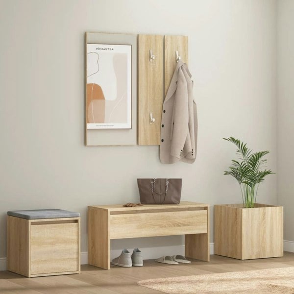 Berkfield Hallway Furniture Set Sonoma Oak Engineered Wood