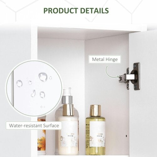 Wyld Haus Ridila Tall Storage Cabinet With Adjustable Shelves For Bathroom Or Hallway Use White