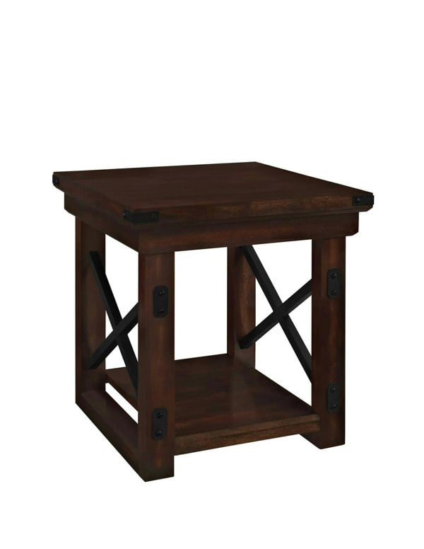 Dorel Home Wildwood Veneer End Table in Brown