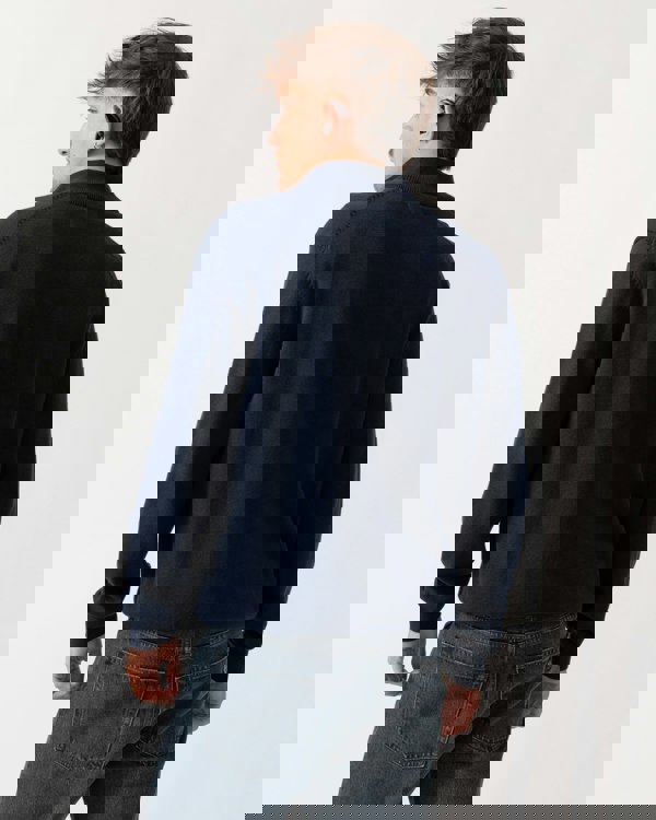 GANT Mens Small Graphic Badge Half Zip Jumper - 433 Evening Blue