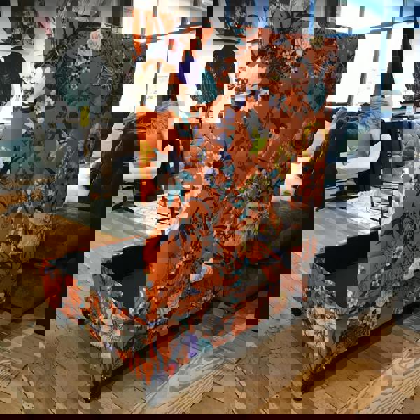 Handmade tufted storage ottoman with luxury texture
