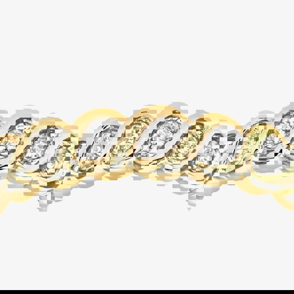 T. H. Baker 9ct Yellow Gold 0.10ct Diamond Swirl Half Eternity Ring PR07018Y