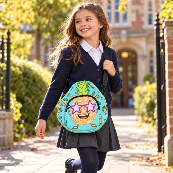 Fringoo Kids Thermal Insulated Cooler Lunch Bag with Zipped Pocket & Shoulder Strap for School or Nursery