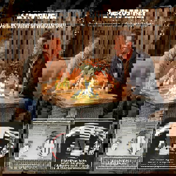 Rattan Gas Fire Pit Table