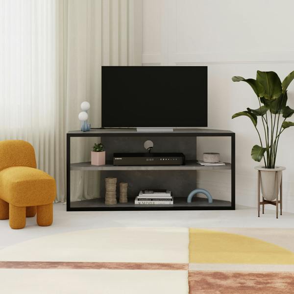 Decortie Modern Echo Corner TV Unit Versatile Design with Metal Frame and Shelf Media Centre 98cm