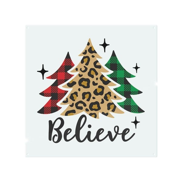 Benjamin Tate Design Christmas Trees With Leopard Print Dining Splash Back